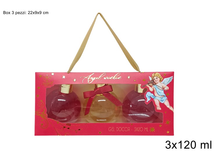 CONFEZIONE REGALO NATALIZIA ROSSA SET DA BAGNO 3pz 120ml 402093 40649
