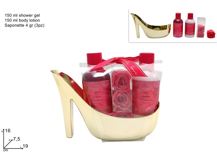 CONFEZIONE REGALO SET DA BAGNO 3pz SCARPA ORO 328515 40649