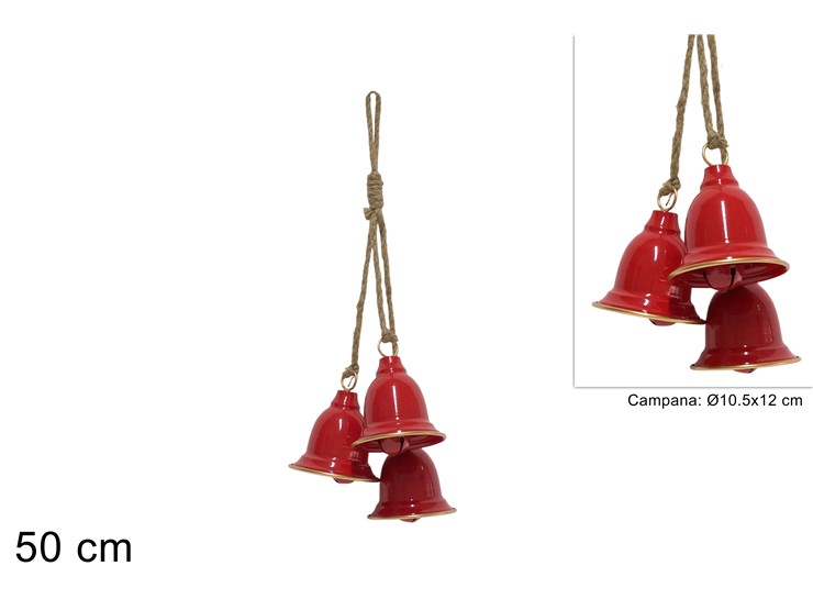 APPENDINO 3 CAMPANE METALLO ROSSO 316901 40649