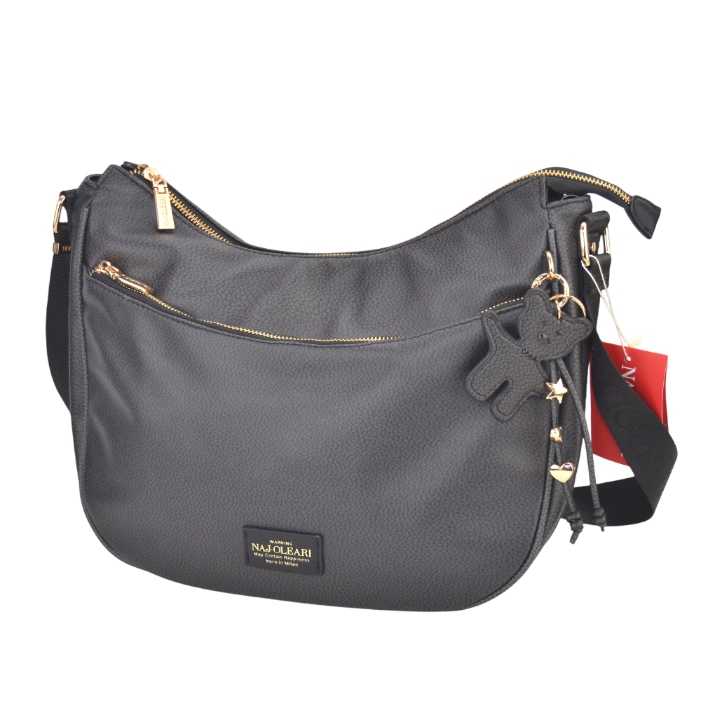 62146/BOBA15 BORSA BANANA MEDIA NERO 34x29x15cm 41233
