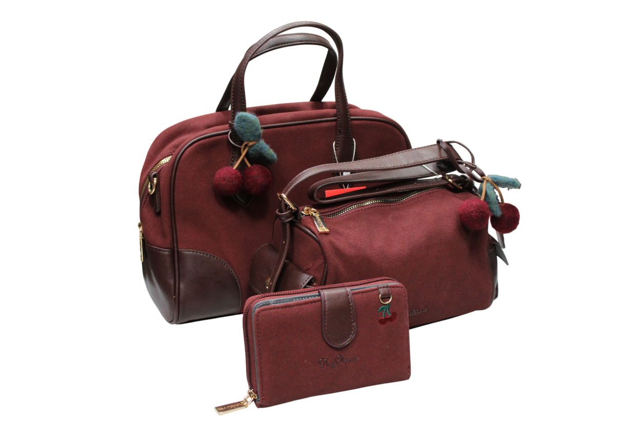 62149/SETNUNA L SHOPPING, M SOTTOBRACCIO, XS PORTAFOGLIO BORDEAUX 41233