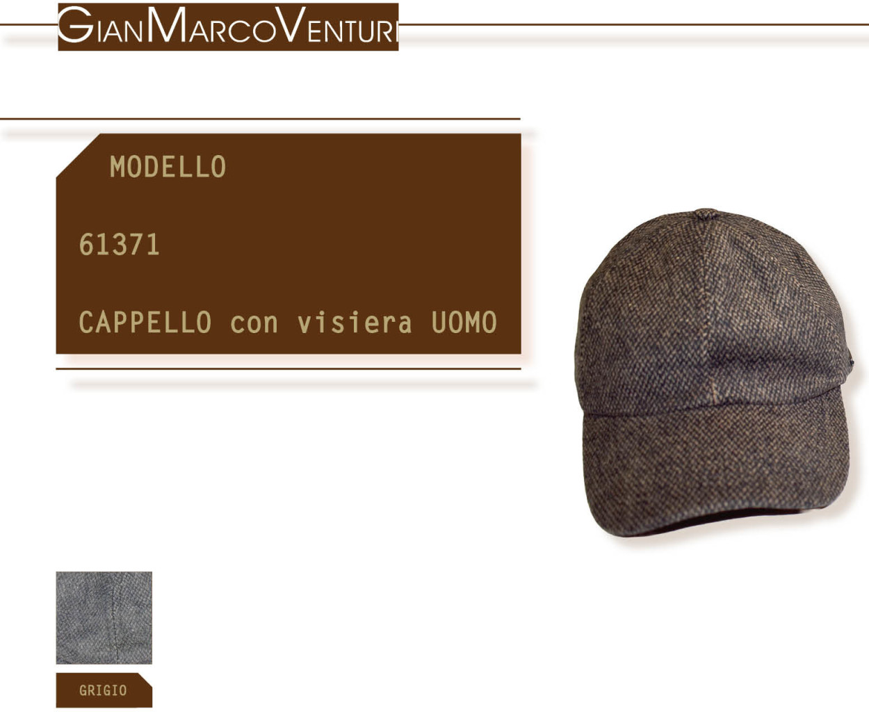 CAPPELLO BASEBALL UOMO GRIGIO 61371GR 41100