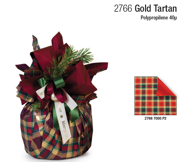 ROTOLO (ROSSO) 100CMx25cm 360 2766 GOLD TARTAN 7000 41277