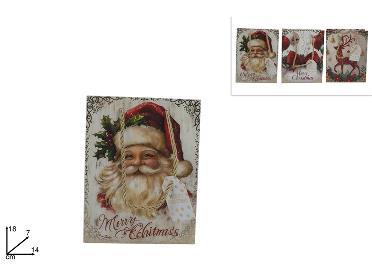 BUSTA REGALO 18x14x7cm NATALIZIA CON DECORO ORO 496191 40649