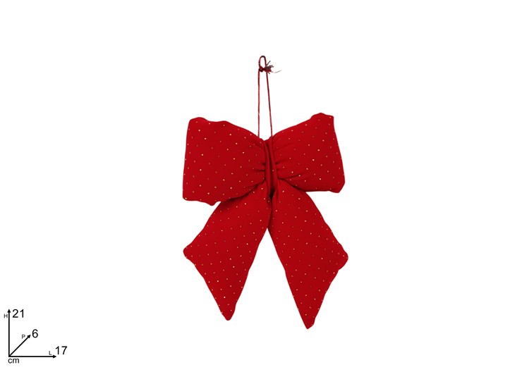 FIOCCO BOMBATO 17x21cm EFFETTO VELLUTO ROSSO CON APPLICAZIONE 487809 40649