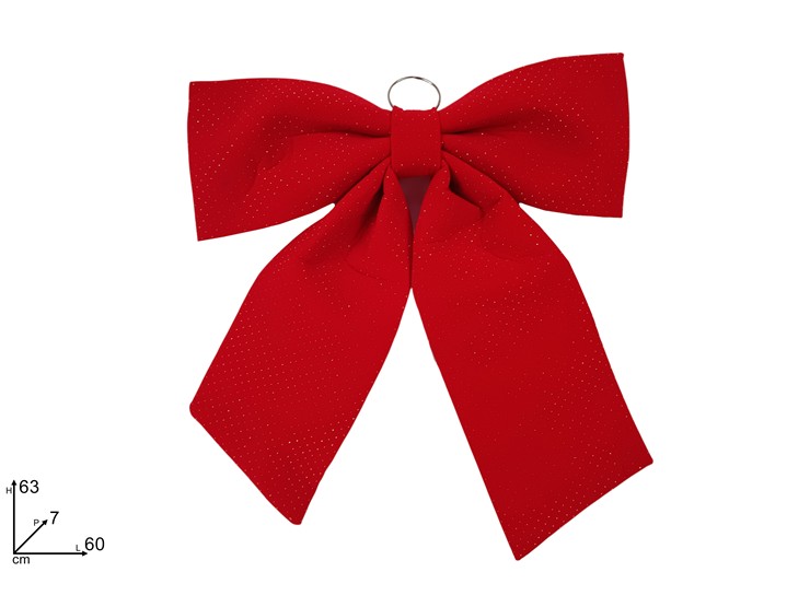 FIOCCO 60x63cm EFFETTO VELLUTO ROSSO CON APPLICAZIONE 487694 40649