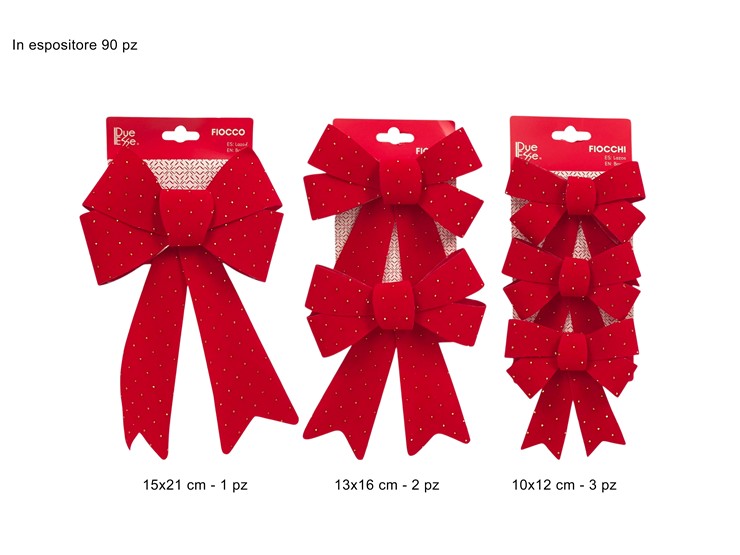 FIOCCO EFFETTO VELLUTO ROSSO CON APPLICAZIONE 486956 40649