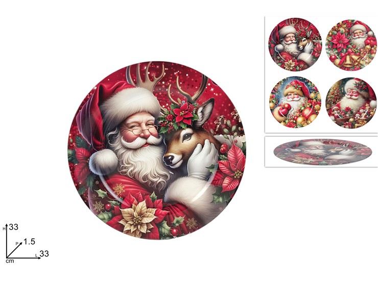 SOTTOPIATTO 33cm CON DECORO BABBO NATALE 467238 40649