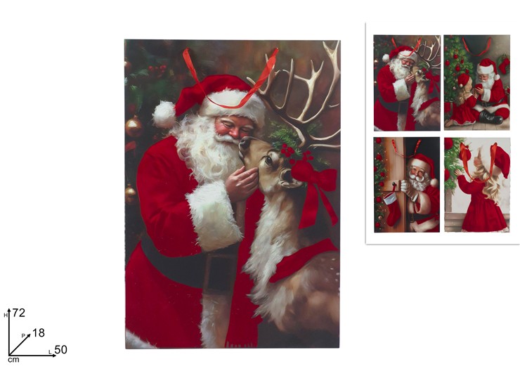 BUSTE REGALO 50x72x18cm E SCENARIO NATALIZIO CON VELLUTO ROSSO 445021 40649