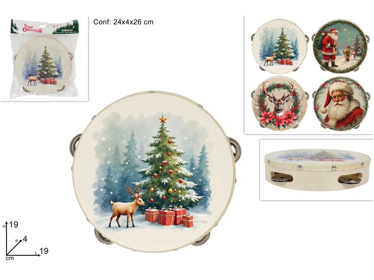 TAMBURELLO 19cm NATALIZIO 435169 40649