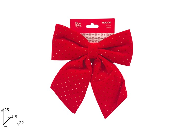 FIOCCO 22x25cm EFFETTO VELLUTO ROSSO CON APPLICAZIONE 307442 40649