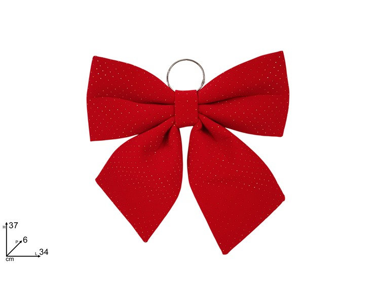 FIOCCO 34x36cm EFFETTO VELLUTTO ROSSO CON APPLICAZIONE 40649