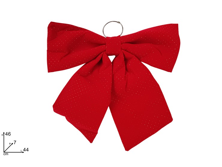 FIOCCO 44x46cm EFFETTO VELLUTO ROSSO CON APPLICAZIONE 307350 40649