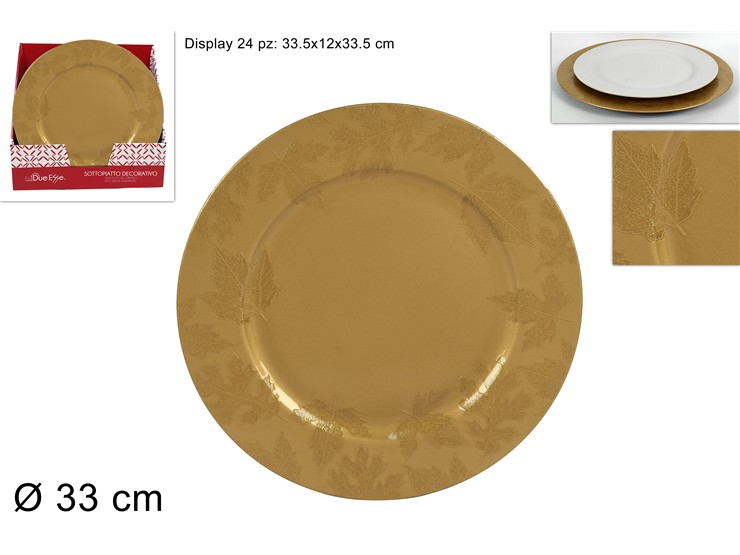 SOTTOPIATTO 33cm FOGLIE ORO 849862 40649