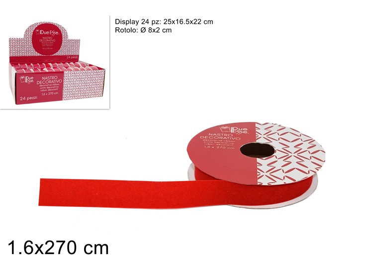 NASTRO VELLUTO ROSSO 1,6x270cm 557767 40649