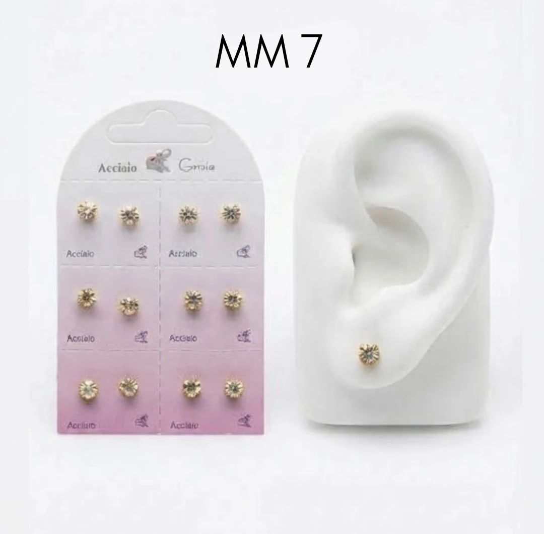 OR5802 ORECCHINO IN ACCIAIO COLORE ORO CON ZIRCONE 7 mm 57992