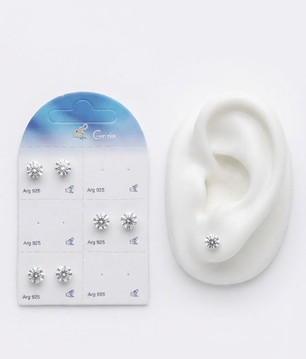 OR4142 ORECCHINI DA LOBO MODELLO BECKAM ARGENTO ZIRCONE TONDO mm 8 BIANCO57992