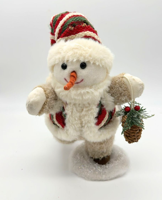 PUPAZZO DI NEVE 44cm CON PIGNA DECORO 350226 40649