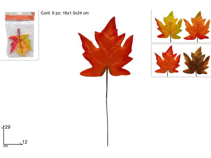 FOGLIE AUTUNNALI DECORATIVE 6pz 646137 40842