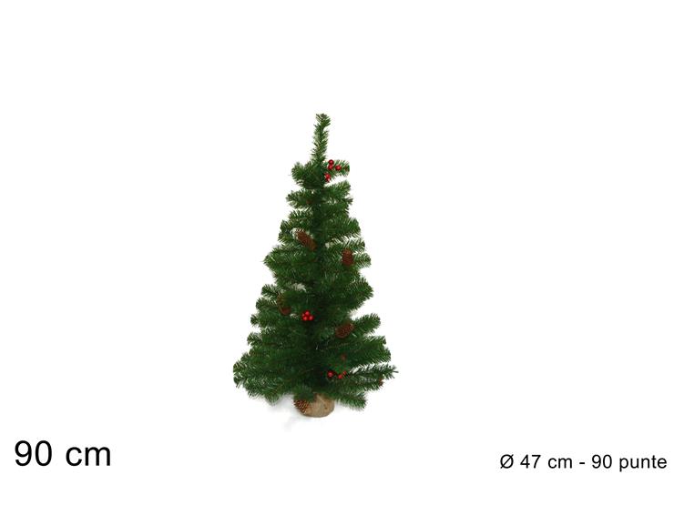 ALBERO 90cm 90 PUNTE CON BACCHE E PIGNE CON BASE JUTA 547669 40649