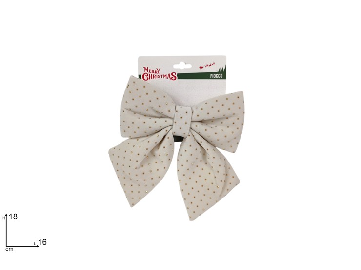 FIOCCO 16x18cm EFFETTO VELLUTO BIANCO CON APPLICAZIONE ORO 488097 40649