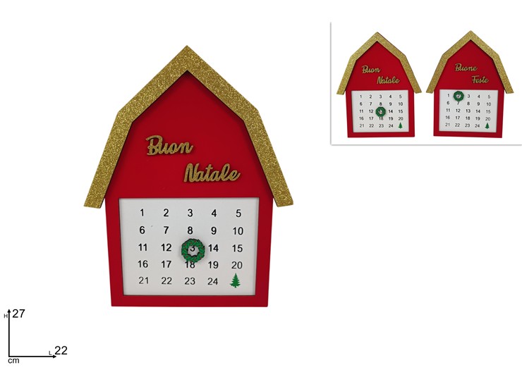 CALENDARIO AVVENTO IN VELLUTO ROSSO 451152 40649