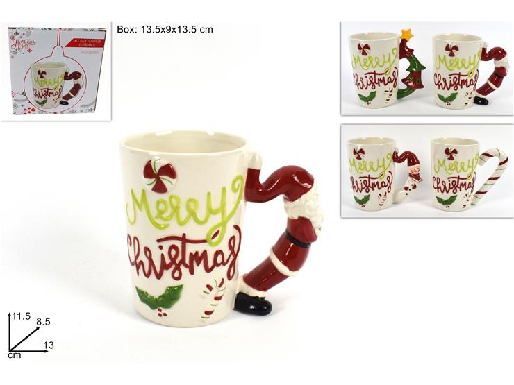 TAZZONE MERRY CHRISTMAS CON MANICO DECORATO 065267 40649