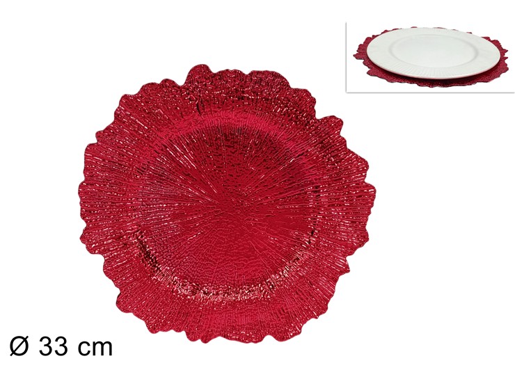 SOTTOPIATTO FIORE 33cm ROSSO 958090 40649