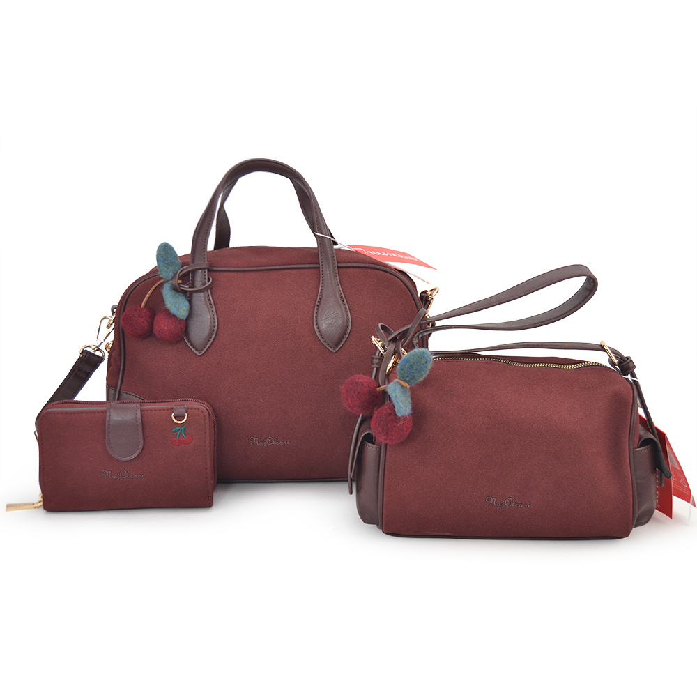 62149/SETNUNA L SHOPPING, M SOTTOBRACCIO, XS PORTAFOGLIO BORDEAUX 41233
