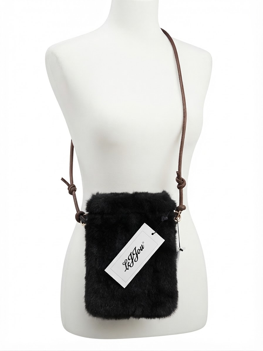 JJ63304N PIATTINA IN PELLICCIA LEJJOU NERA 41100