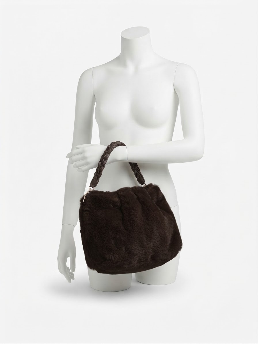 JJ63302MAR BORSA IN PELLICCIA LEJJOU MARRONE 41100