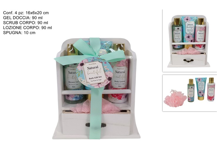 CONFEZIONE REGALO MOBILETTO CON SET 4pz LINEA CORPO 458403 40649
