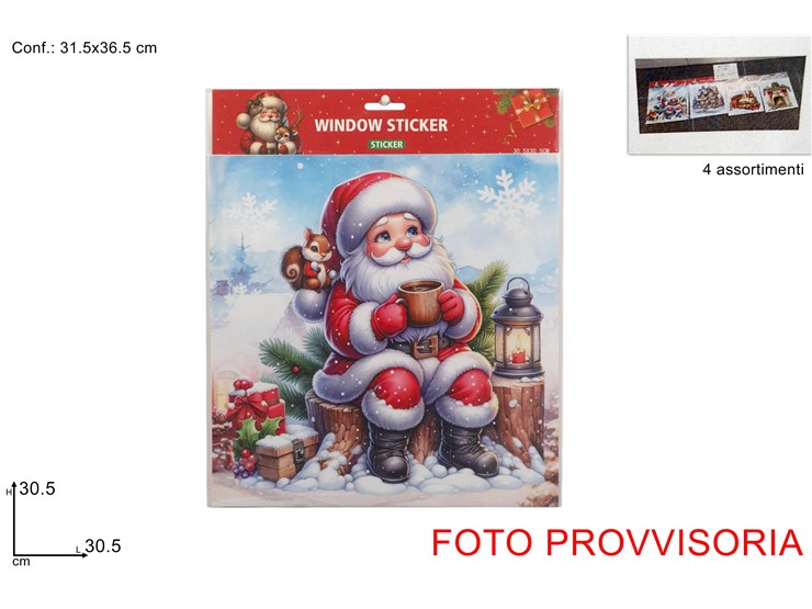 STICKER 30,5x30,5cm CON SCENARI NATALIZI 447186 40649