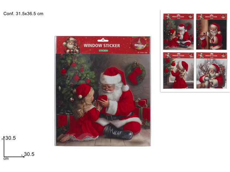 STICKER 30,5x30,5cm NATALIZI CON VELLUTO ROSSO 447049 40649