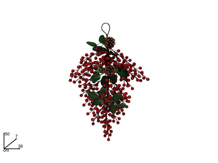 DIETROPORTA LUNGO CON BACCHE E PIGNE 50cm 204086 40649