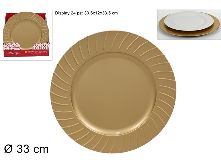 SOTTOPIATTO 33cm BORDI RIGATI ORO 849664 40649
