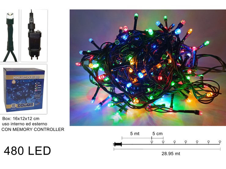 MINILUCCIOLE 480LED IN SCATOLA USO ESTERNO MULTICOLOR 524882 40649