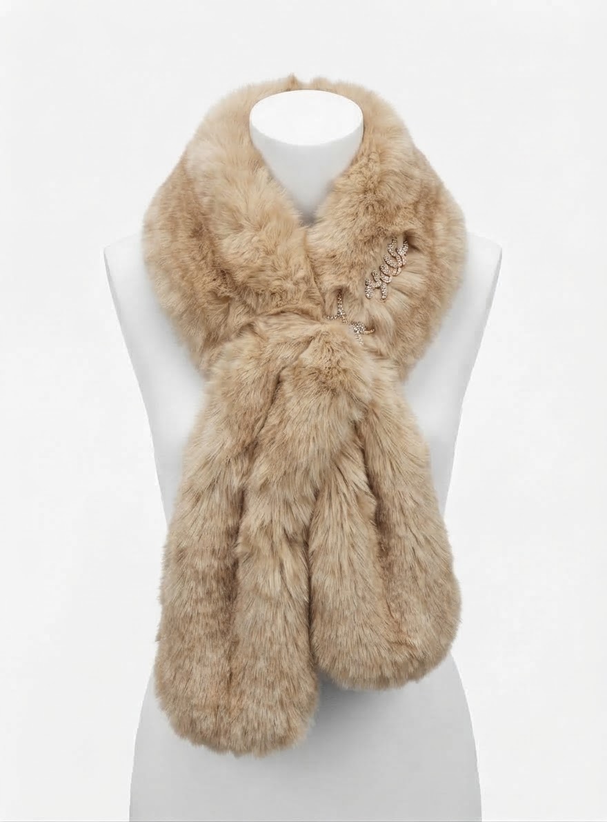 63328BE SCIARPA PELLICCIA BEIGE 41100