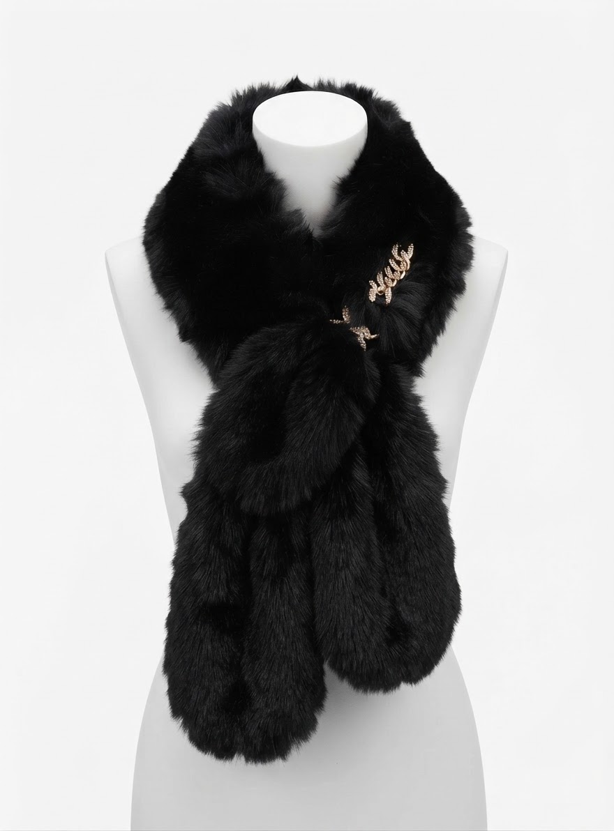 63328N SCIARPA PELLICCIA NERO 41100