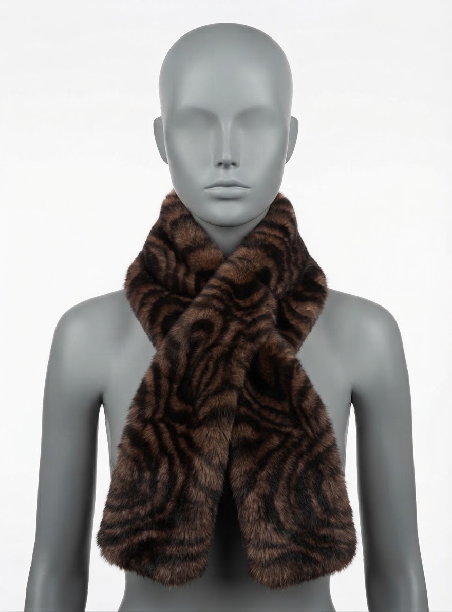 63317MAR SCIARPA PELLICCIA MARRONE 41100