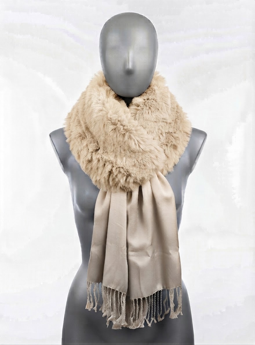 63329BE SCIARPA PELLICCIA BEIGE 41100