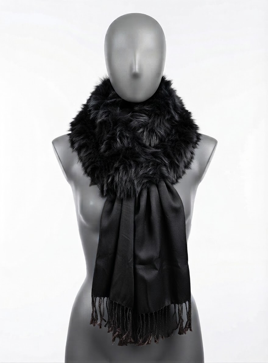 63329N SCIARPA PELLICCIA NERO 41100