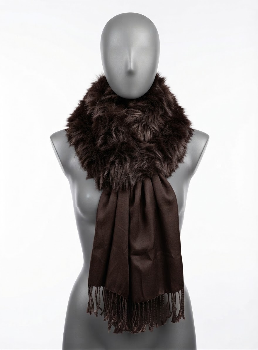 63329MAR SCIARPA PELLICCIA MARRONE 41100
