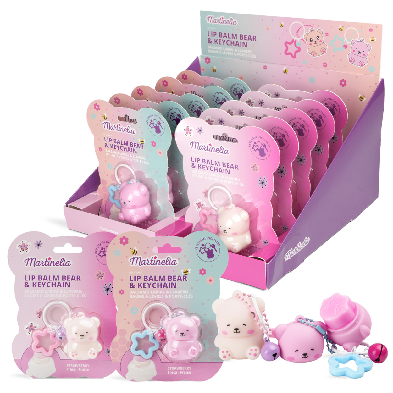 MARTINELIA WORLD LIP BALM BEAR KEYCHAIN 26164 52555