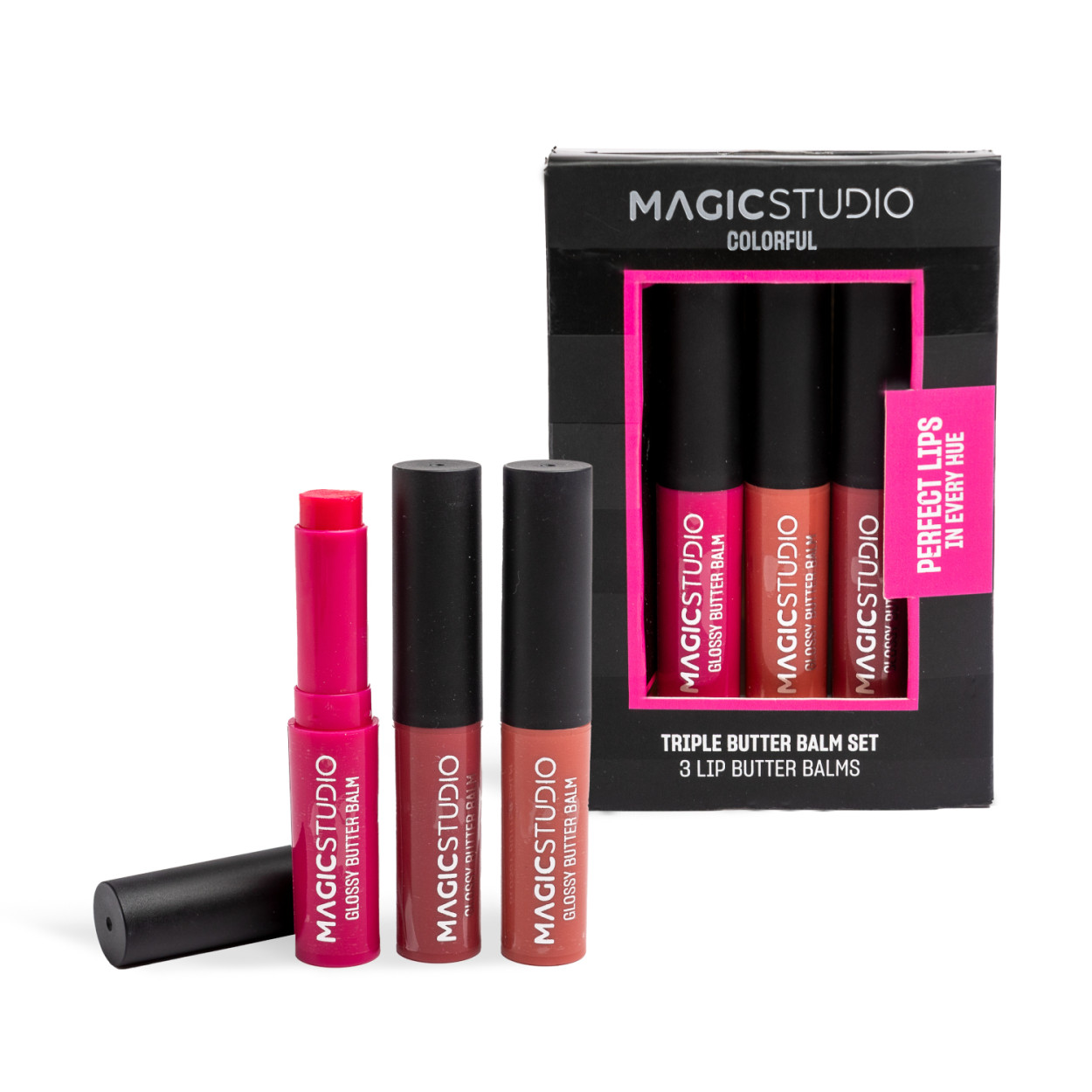 MAGIC STUDIO COLORFUL TRIPLE BUTTER BALM SET 44255 52555