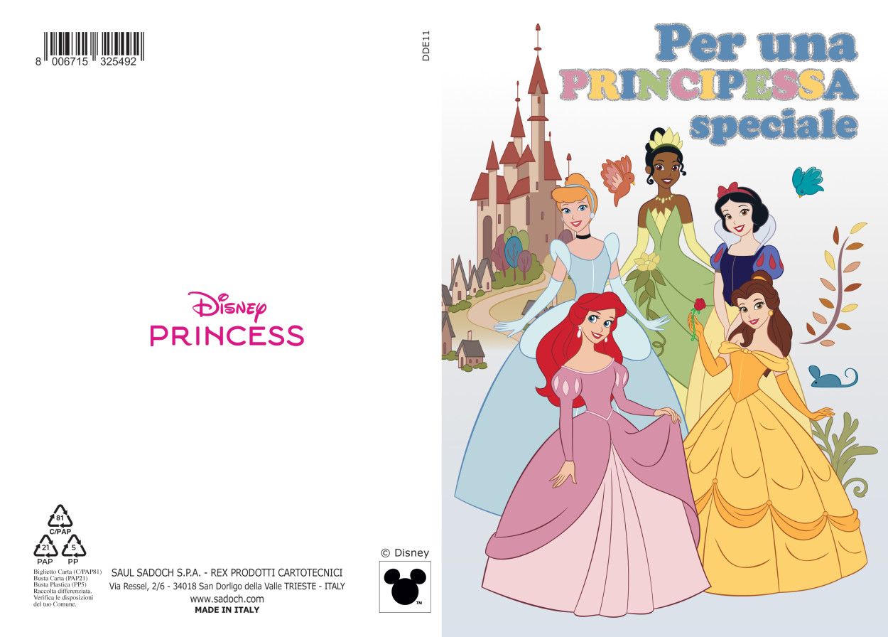 DDE11 BIGLIETTO METAL DISNEY PRINCESS CON FOIL 40689