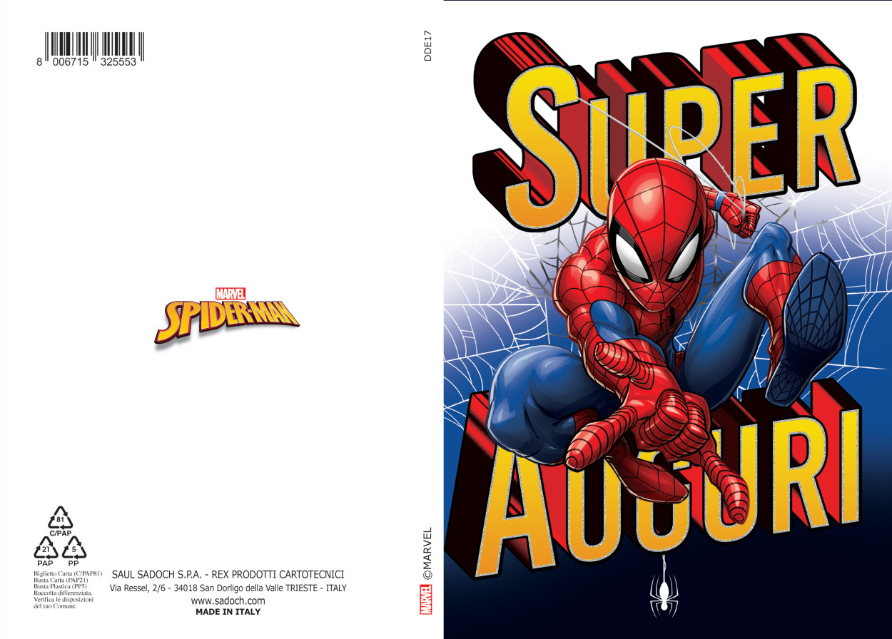 DDE17 BIGLIETTO METAL SPIDERMAN CON FOIL 40689