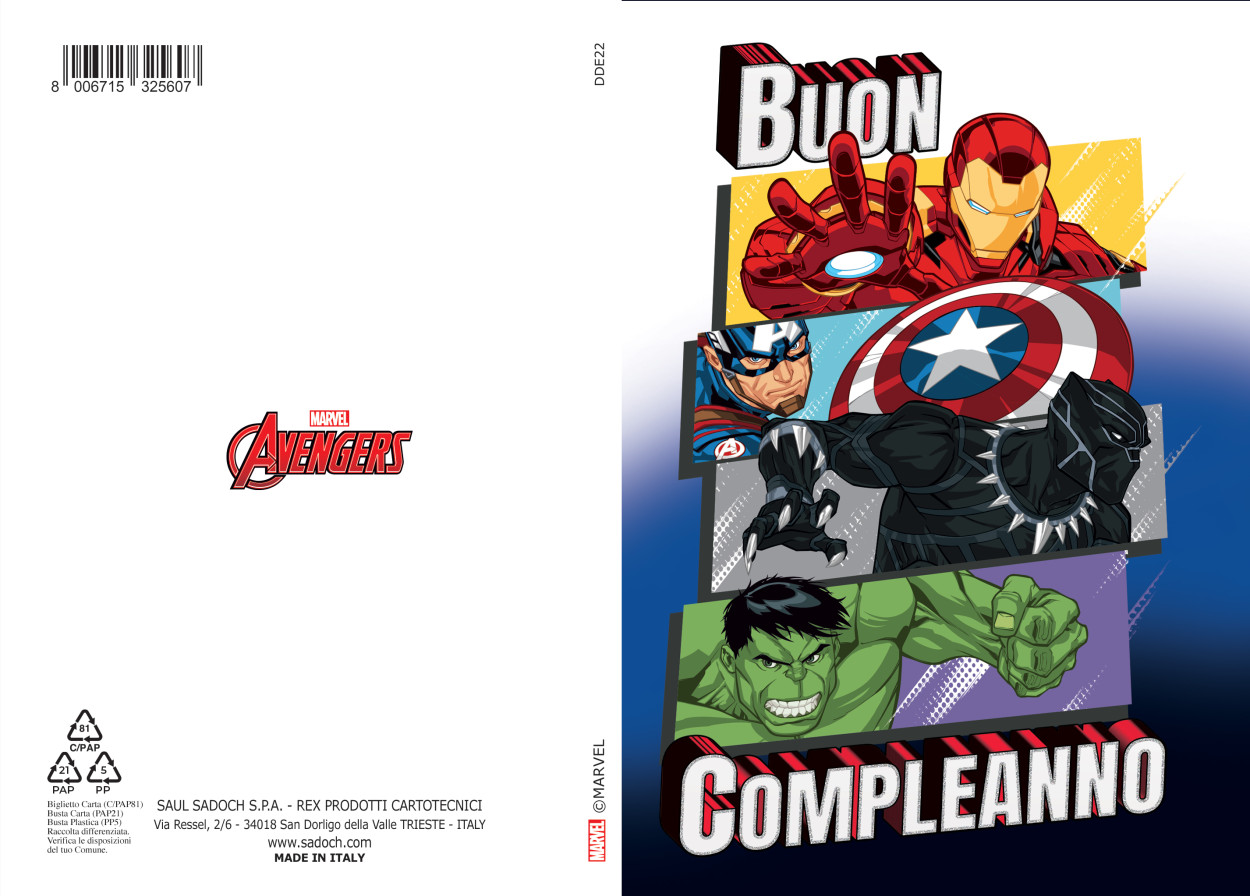 DDE22 BIGLIETTO METAL AVENGERS CON FOIL 40689