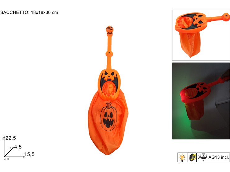 SACCHETTO ZUCCA CON MANICO CON SUONO E LUCI 504551 40649