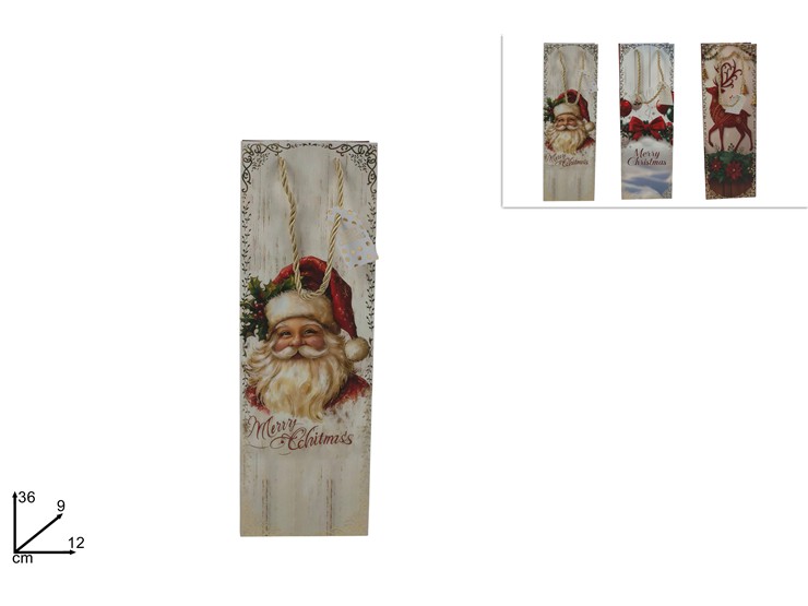 BUSTA REGALO 36x12x9cm NATALIZIA CON DECORO ORO 496238 40649
